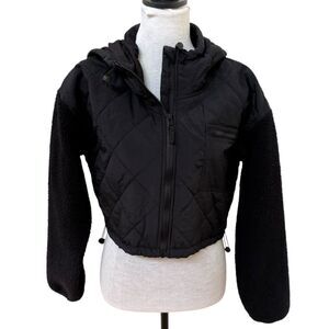 Love Tree womans full zip Sherpa Fleece Puffer Jacket size S